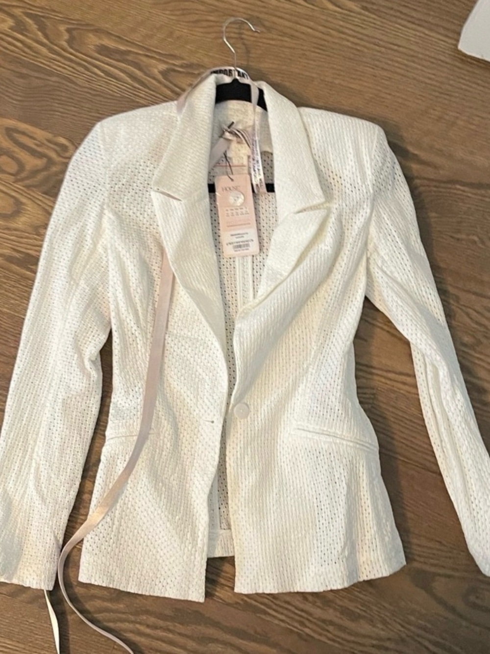 Sold Out House of CB Eyelet White Blazer XS Bridal Archive Linen - Picture 2 of 13